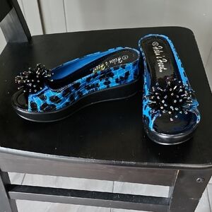 Funky Slip On Wedge Sandals